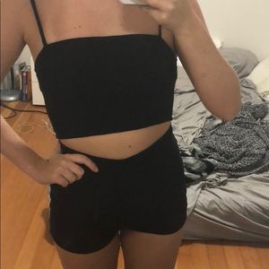 silence + noise slash straight neck romper